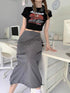 Mo.Studio  Mid Length Multi-Pocket Cargo Skirts
